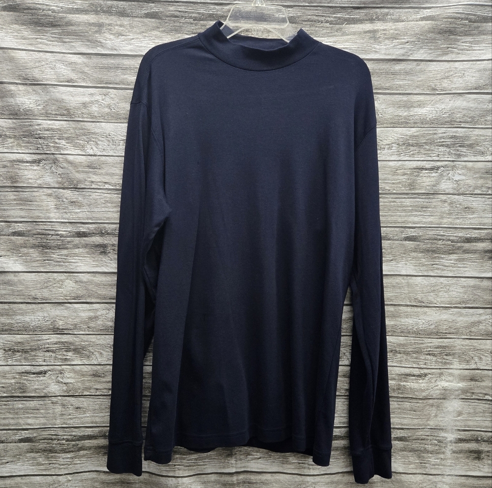Turnbury Navy Mock Turtleneck
